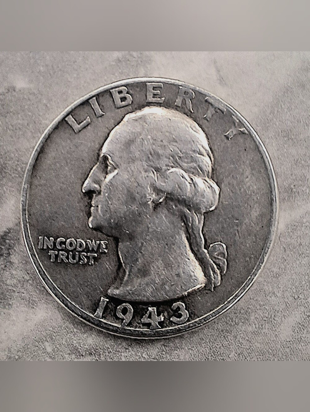 1943 United States Washington Quarter Composed Of 90% Silver And 10% Copper